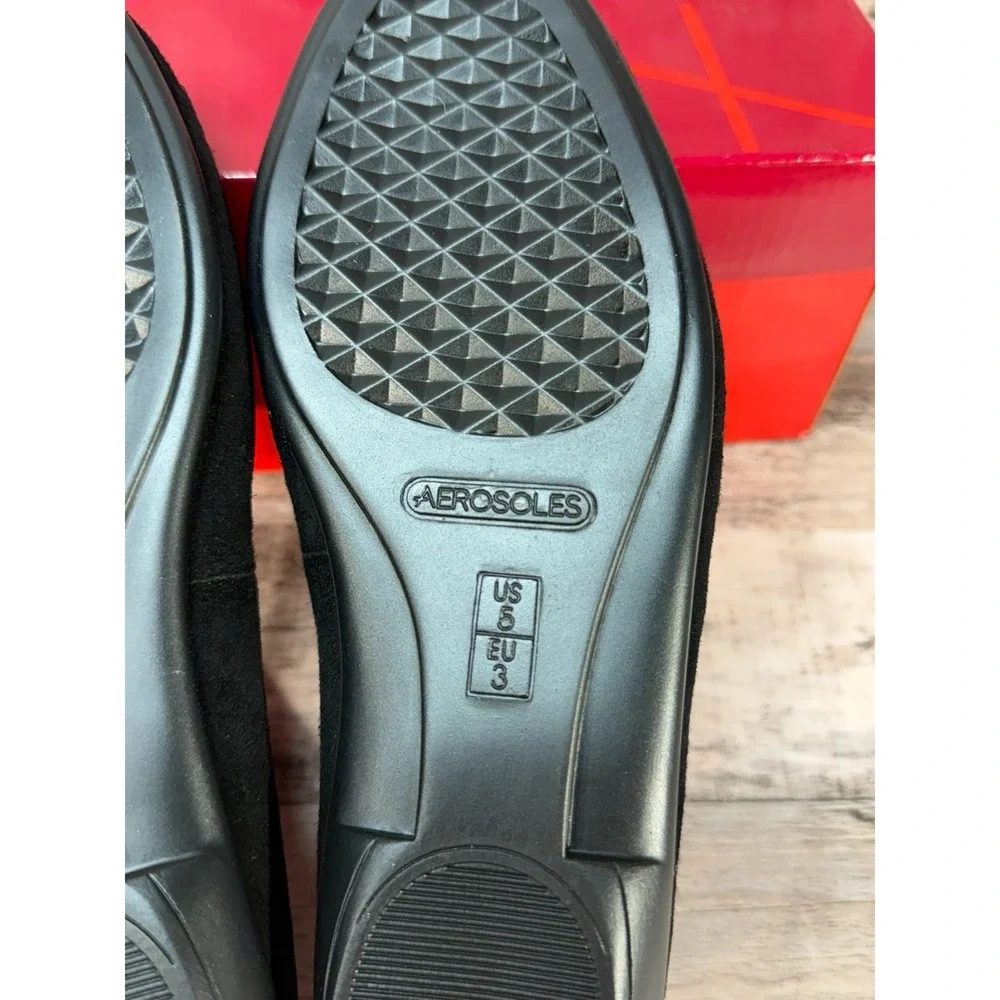 Aerosoles Betunia Black‎ Suede Women Loafer Flats Size 5M